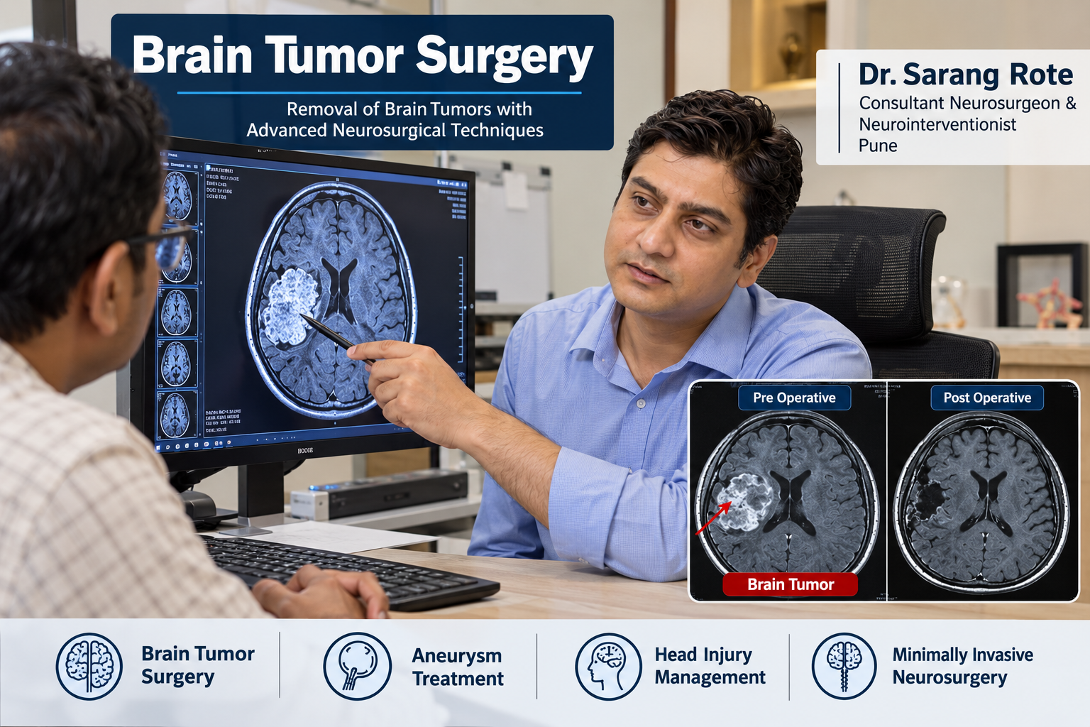 Brain Tumor Surgery by Dr. Sarang Rote in Pune